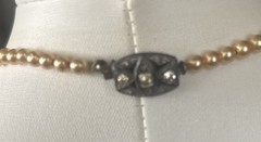 Vintage Champagne Graduated Pearl Necklace 16” Classic Elegant Clasp
