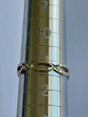 VINTAGE MODERNIST TWIST WEAVE STERLING SILVER RING SZ 11.25, 925 tested