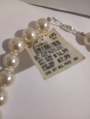 JC Penny s Faux Pearl knotted string beaded White vintage necklace 18″