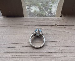 Nice Vintage Sterling Silver .925 Blue Topaz Size 6.75 Maker Stamped