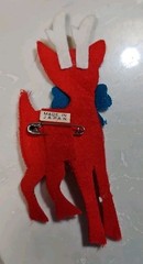 Vintage Retro Felt Reindeer Pin Red Deer Christmas Holiday Celebration Japan