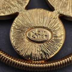 Vintage Joan Rivers Tiger Eye Omega Necklace 12″ Gold Choker Pendant