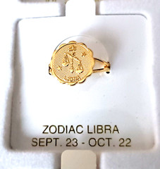 Vintage Libra Scales 9/23-10/22 Zodiac Ring Adj. Sz 5-6.5 1980’s New NOS