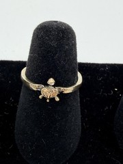 Vintage Estate Custom Jewelry Ring Lot, 8 Rings With Heart Shape Case