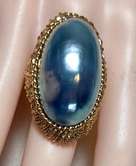 AUTHENTIC SWOBODA RING ~ ADJUSTABLE ~ OSMENA PEARL ~ LOVELY!
