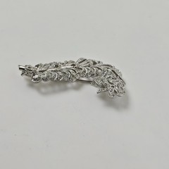 Kenneth Jay Lane KJL NR Crystal Rhinestone Pave Feather Plume Brooch Pin 3.25″