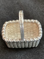 Vtg. FULL NAME HALLMARK BROWN COUNTY BASKET STERLING CHARM NOS RETIRED