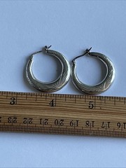 Sterling Silver Vintage Hoop Earrings 6 Grams