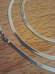 Vintage 925 Italy Sterling Silver 2.5 mm Herringbone Link 22inch Necklace