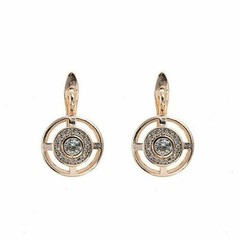 Art Deco Round Cut Lab Created Diamond 14Ct Rose Gold Plated Earrings