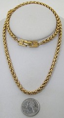 Stunning Givenchy Gold Tone 5mm Wheat Link Chain Signature 4 “G” Logo Clasp 24″
