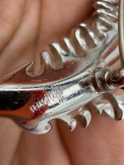 Vintage Brooch Trifari Feather Rhinestone Clear AS IS DAMAGED PJ
