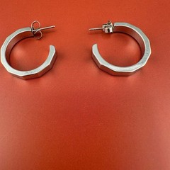 Vintage Hoop Earrings Lot Silver Gold Tone Thick Mixed Sizes Pierced 1990s