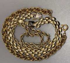Vintage Chain Bracelet Lot Gold Tone Panther Link Rope Chains Stackable
