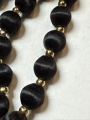 Beaded Necklaces Satin & Silk Vintage – Lot of 4 Red Black Dark Blue Light Blue