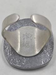 John Friese Denmark Pewter Ring Celtic Spiral Adjustable Band Signed