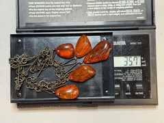 NATURAL OLD ANTIQUE COGNACK BALTIC AMBER NECKLACE 35,7 gr