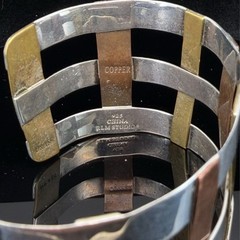 Vintage Robert Lee Morris Sterling Silver, Copper & Brass Cuff (RLM)