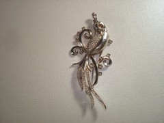 TRIFARI ALFRED PHILIPPE STERLING SILVER,VERMEIL,BIRD of PARADISE BROOCH,SIGNED