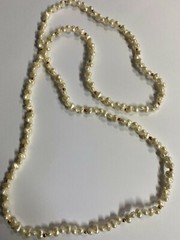 Vintage Freshwater Pearl Gold tone Beads Single Strand Necklace, no clasp