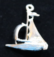 Vintage Sterling Silver 3D Sailboat Adventure Freedom Exploring Charm Pendant