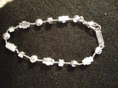 Vintage Signed Napier Silver Tone Clear Rhinestone Bracelet