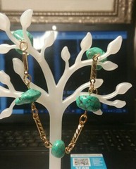 MaryBee Jewelry: 7 1/2″ Gold Tone Faux Turquoise Bracelet 01-01-2021 (E)