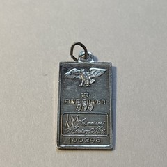 Vintage Sterling Silver .999 IMM Eagle Bar Charm Bullion Style 1.03g