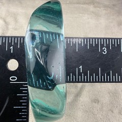 Vintage Aqua Acrylic Bangle Bracelet 8.5”