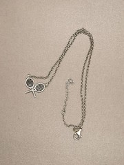Vintage Dyadema Italy 925 Tennis Pendant Necklace 16″ To 17.75″ VGUC