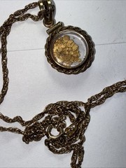Necklace Encased 22k gold nuggets and 12k gold-filled rope border bezel & Chain