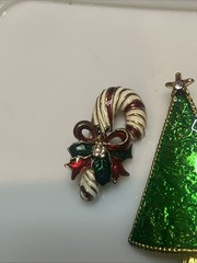 Vintage Enamel Holiday Christmas Brooch Lot