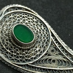Bezalel Filigree Israeli Brooch Pendant Silver Pin Vintage Jerusalem Mid Century