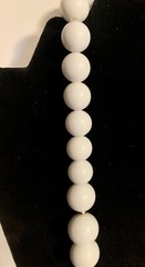 Pink & White Plastic Art Deco Bead Necklace Vintage