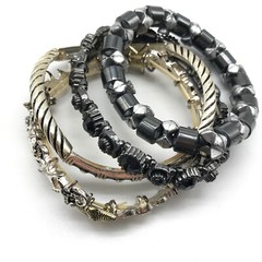 Ladies Lot Of 4 Stretchable Retro Fashion Bracelets
