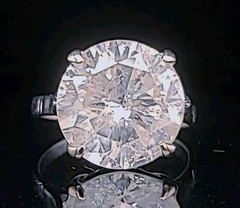 14k White Gold Vintage Filigree Engagement Ring 9.75CT.Natural Round Diamond Cut