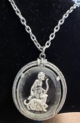 Vintage Avon Goddess Greyhound Lucite Reverse Cameo Pendant