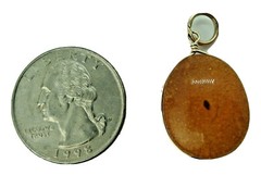 VINTAGE ANTIQUE BALTIC AMBER PENDANT W/INSECT BUG FOSSIL & GOLD TONE WIRE FRAME