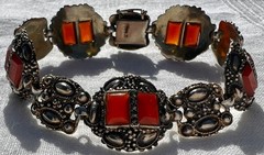 Antique 1906-1910 THEODOR FAHRNER Carnelian & 935 Sterling Silver Bracelet