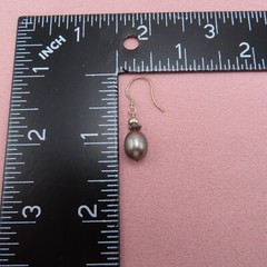 Vintage Sterling Silver Earrings Real Gray Pearl 1.25 inch Dangles 836b