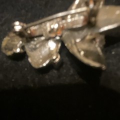 Vintage Lot 5 Silver Tone/Gold Tone Pin Brooches AB Rhinestone Faux Pearl Bow