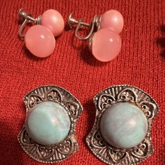 Vintage Jewelry Mixed Lot Earrings Metal Glass Plastic Pearl Multicolor