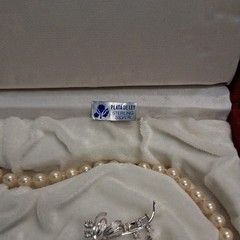 Vintage Orquidea Majorca man made Pearl & Sterling Silver Jewelry Set Velvet Box