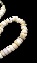 Vintage 70s Puka Shell Bead Necklace Hawaiian Surfer Beach 18″