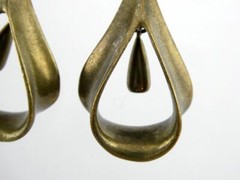 Vintage Donna Karan Brass Tone Metal Clip on Earrings DK Co Hallmark
