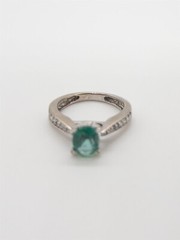 Estate $4000 1.50ct AAA+++ Natural Emerald VS G Diamond Platinum Wedding Ring 5g