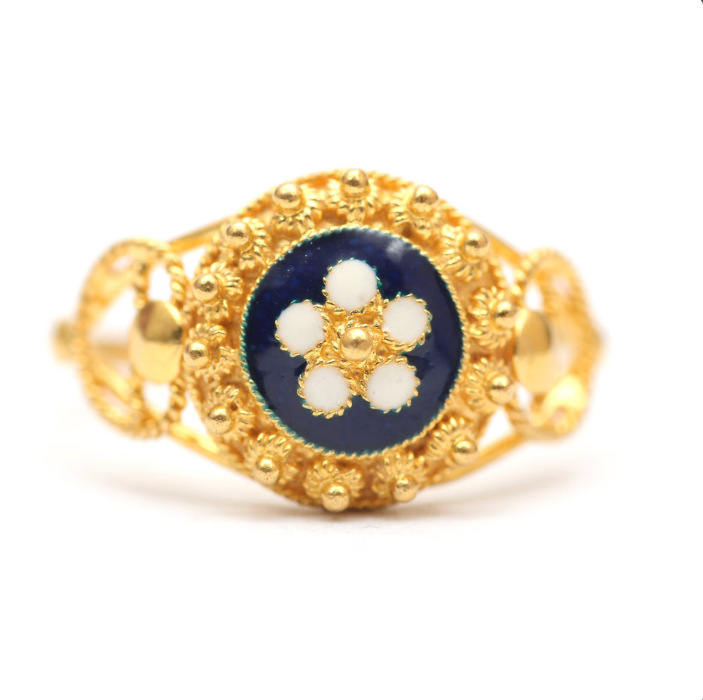 19k Etruscan Revival Daisy Ring