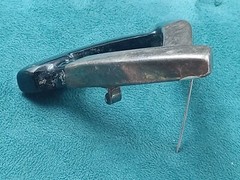 Made in Israel, Israeli Sterling Silver & Black Man Made Material Modernist Pin