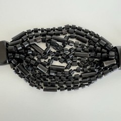 GERDA LYNGGAARD MONIES Bracelet Wood Horn Leather Multi Strand Modernist Bold
