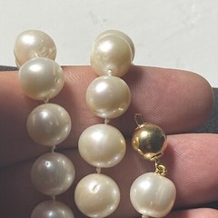 Necklace Cultured Pearl 14k 9mm Ball Clasp Big Pearls 10mm To 11mm Big Pearls